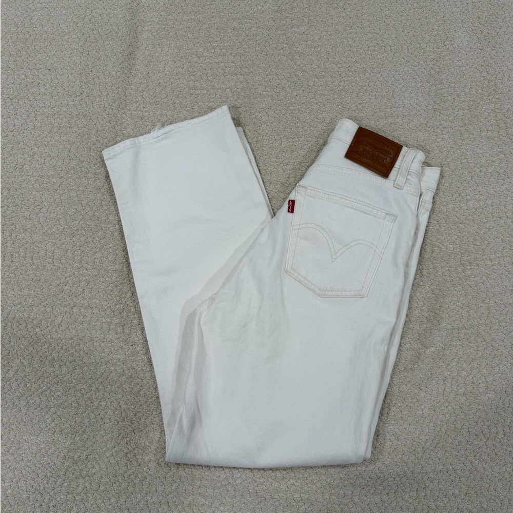 Levi's White Straight Jeans